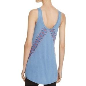 Rebecca Minkoff Tank Top Embroidered Blue Red Americans Trendy Hippie Summer NWT